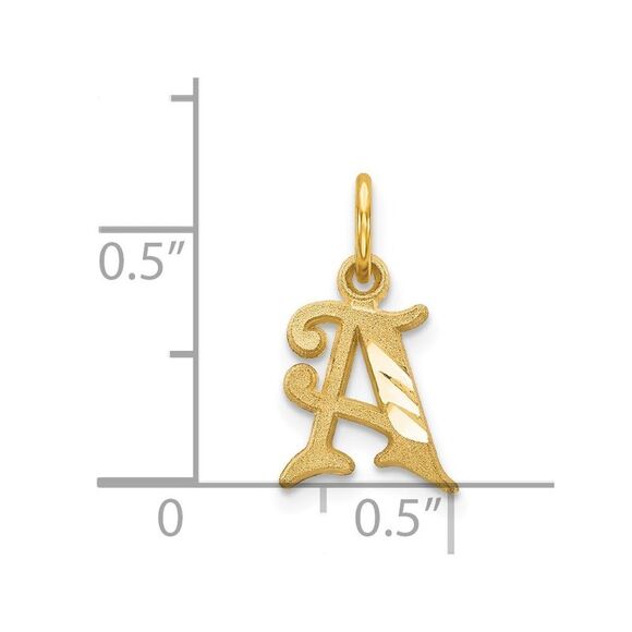 14k Yellow Gold, Isabelle Collection, Mini Letter A Initial Charm - Picture 4 of 5